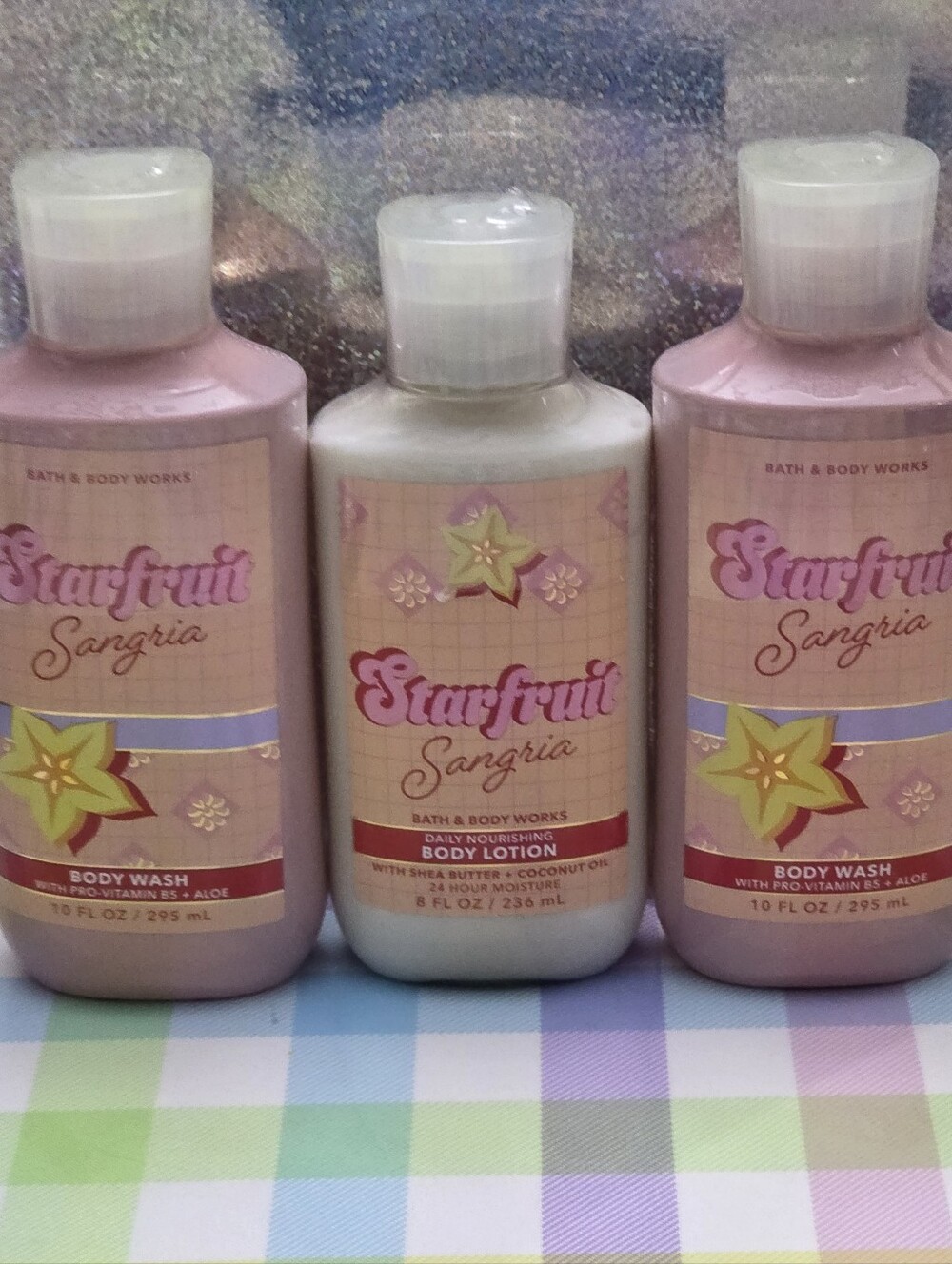 Bath & Body Works Starfruit Sangria Body Lotion & Body Wash 3pc Set NEW Rare